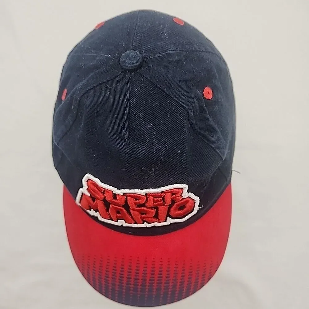 Cap Super Mario Hat Kids OS Blue Strapback Bowser Toad All Over Print Bill
